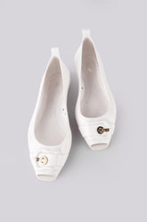 Fendi Burnu Açık Babet Beyaz - 37